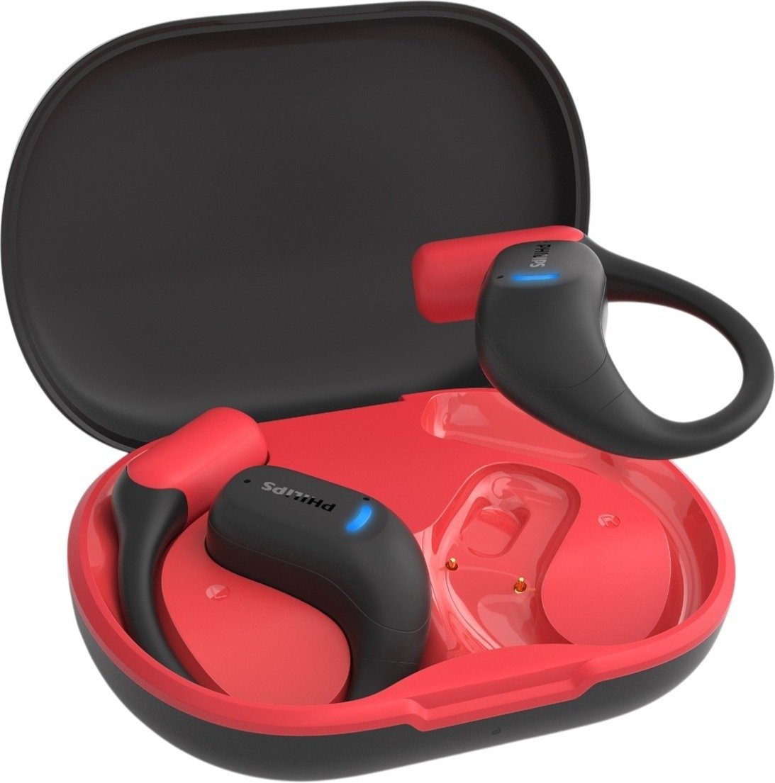 אוזניות ספורט אוזן-פתוחה אלחוטיות Philips TAA6709 True Wireless  צבע שחור  אדום